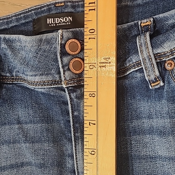 Hudson Jeans Women's sz 32 Collin Skinny Double Button Mid Rise Denim Jeans - Picture 12 of 15